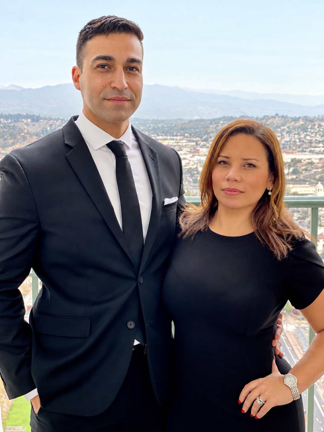 Nelson and Fanny Grande together overlooking Los Angeles